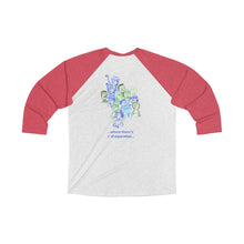 Tee  - Unisex Raglan tri-blend - printed front & back - several colors - very comfy!